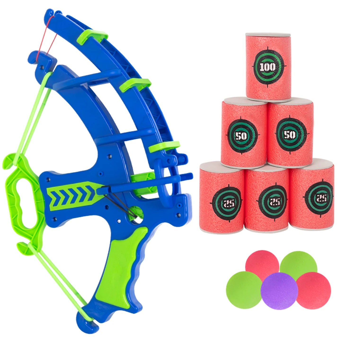 Kids Bow and Arrow Shooting Toy Set – Soft Foam Ball Archery Game with Target Cans