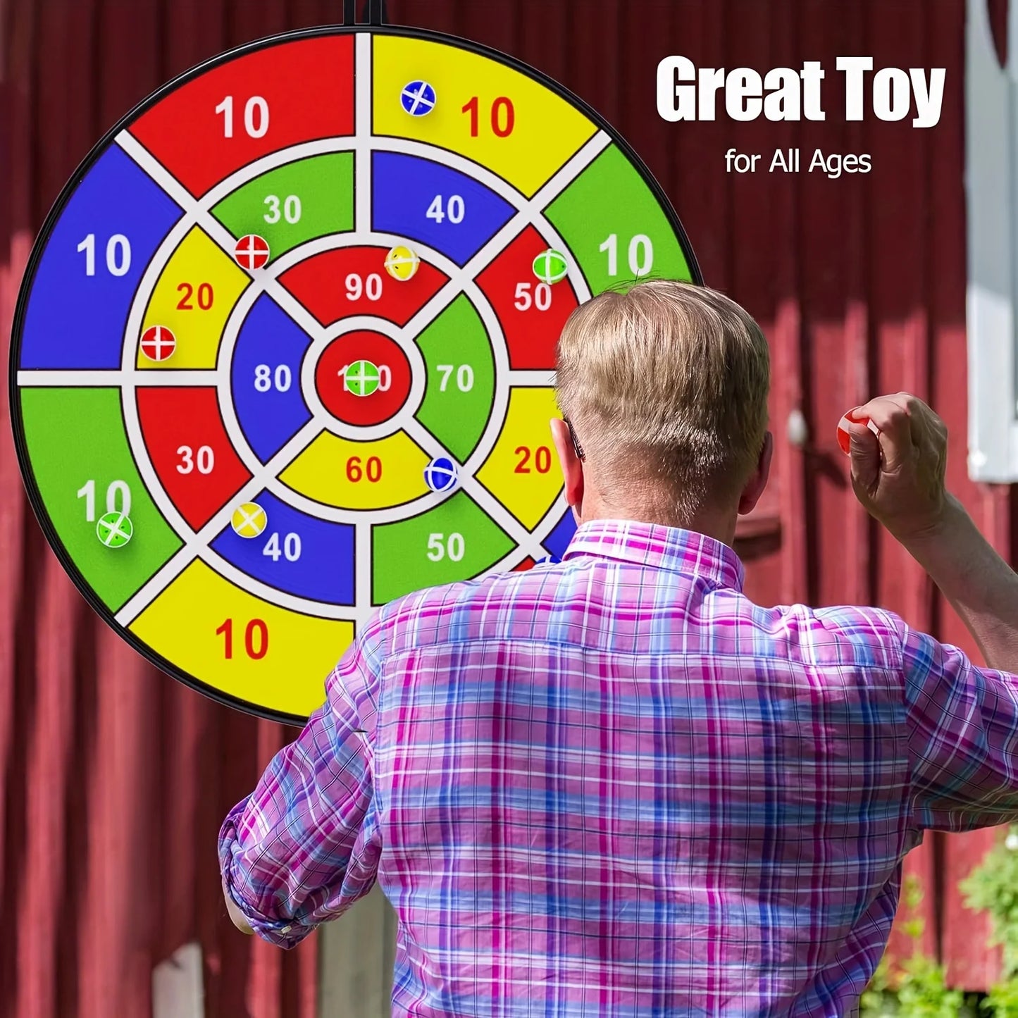 Extra Large 29'' Velcro Dart Board Game for Kids – Indoor & Outdoor Sticky Ball Target Toy Set
